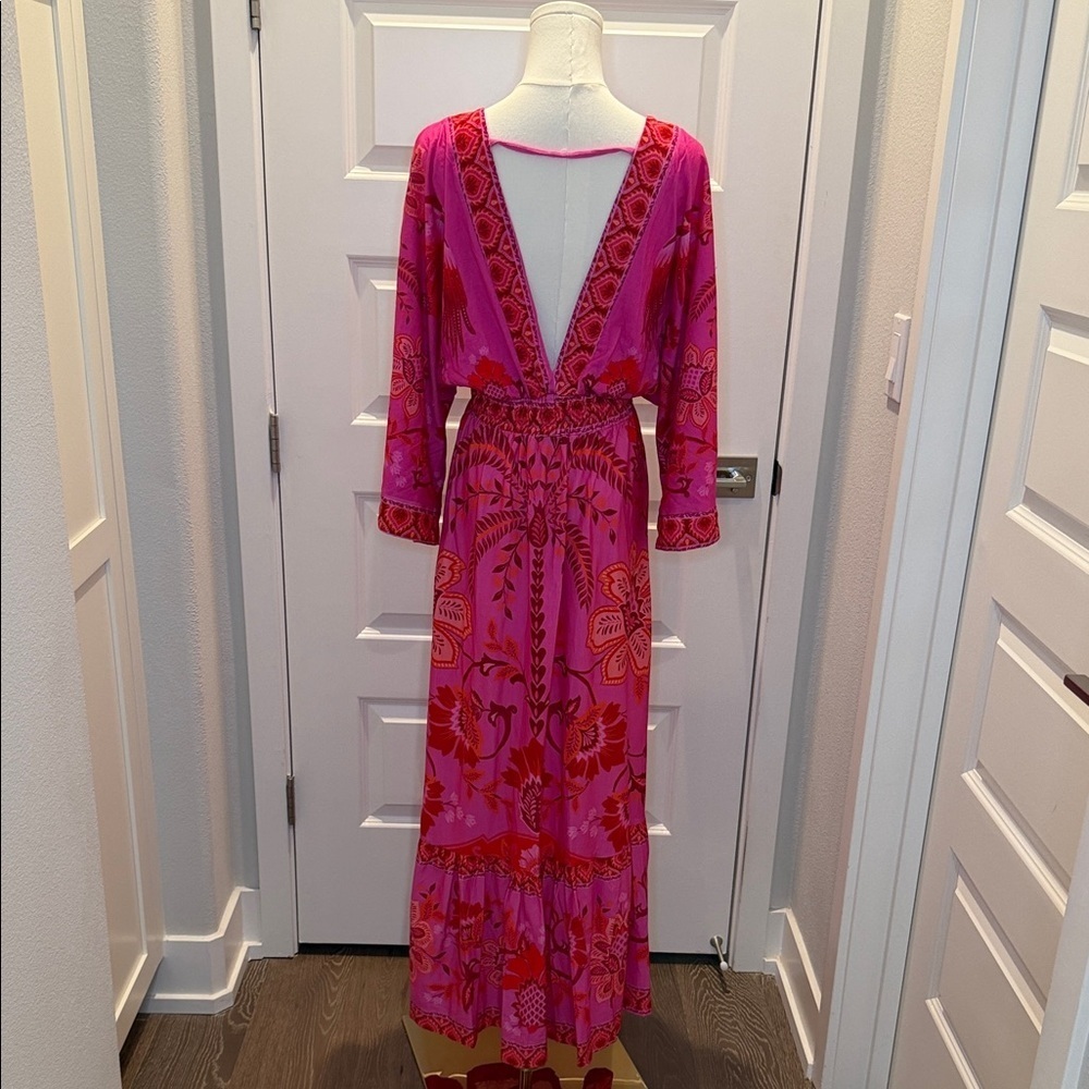 FARM Rio Romance Pink Long Dress Size S - Picture 10 of 10